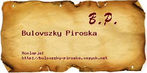 Bulovszky Piroska névjegykártya
